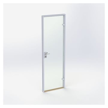 Glassdør - Matt sølv - M7: 690 x 2090 mm